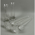 A pair of Waterford Crystal Fleurology glass flowers, roses, in original boxes, each 38 by 15cm, wit... 