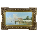 Giuseppi Sartori (Italian, 1863-1922): 'On Canale Grande in Venezia', oil on canvas, signed lower ri... 