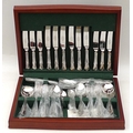 A canteen of silver plated cutlery, by John Turton of Sheffield, six place settings.