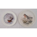 A late Victorian hand painted wall plate, depicting a robin, signed John Duncan 1894, with presentat... 