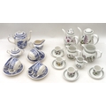 A Portmeirion part coffee set, comprising coffee pot, hot water pot, three jugs and four cups and sa... 