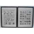 A pair of 20th century architectural pen and ink on tracing paper posters or drawings, one titled 'T... 