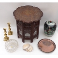 A collection of metalware and collectables, including a late 20th century Chinese ginger jar, a Burm... 