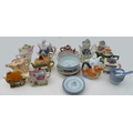 A group of ceramics including sixteen novelty teapots, together with a selection of Chinese dishes a... 