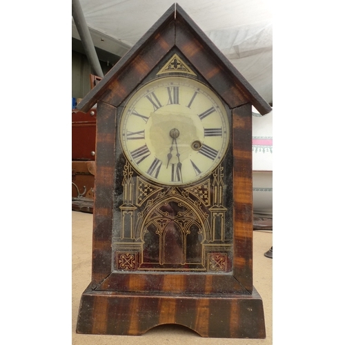 233 - Two mantel clocks, comprising one by Uhrenfabrik Tentonia, Germany, Schutzmarke, with painted dial a... 
