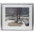 Philip Greenwood - a limited edition etching of 'Snowy Night', signed and titled in pencil to the lo... 