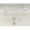 A group of five 20th century champagne glasses decorated with animals, together with an early 19th c... 