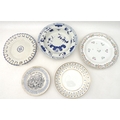 A group of 19th century ceramics including a Spode double handled dish, a Flight Barr and Barr plate... 
