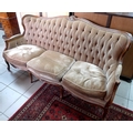A reproduction Victorian sofa, with brown velvet upholstered seat and back, circa 1970's.