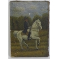 A 19th century oil on canvas depicting a member of the Spanish Riding School of Vienna performing a ... 