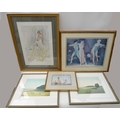 A collection of mostly limited edition prints including two golfing prints after J Garrington, one t... 