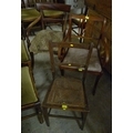 A group of three 19th century chairs, comprising two carvers and a side chair with caned seat. (3)