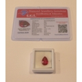 Loose gems - A heat treated pear cut 6.28ct ruby, with GGL certificate.