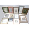 A quantity of pictures, prints and paintings, including Chinese paintings on silk of flowers, an Ita... 
