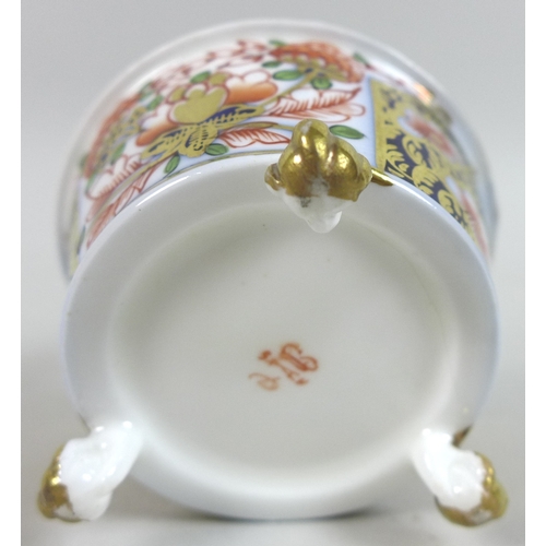 47 - A Royal Crown Derby bone china decorative bell, late Victorian, decorated in Imari style with iron r... 