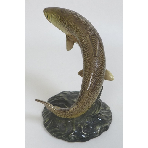 32 - A Beswick model of a trout, 1032, impressed and printed marks, 12cm by 15cm by 16.5cm high.