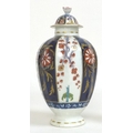 A Worcester, First Period, small porcelain vase and cover, circa 1770, decorated in Imari style with... 