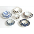 A collection of late 18th and early 19th century porcelain cabinet teacups and saucers, comprising a... 