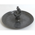 Just Anderson (Danish, 1884-1943): a disko dish with central mermaid and fish figurine, the mermaid ... 