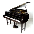 A Challen & Son baby grand piano, circa 1920, overstrung metal frame, gloss black case, serial 35376... 