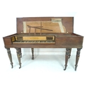 An early 19th century square piano by John Broadwood & sons, London, mahogany case raised on six tur... 