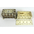 A 19th century Napoleonic Prisoner-of-War bone carved set of miniature dominoes, comprising twenty s... 