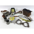 A group of Victorian and later collectables, including a pair of handcuffs with key, an AA car badge... 