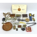A group of Victorian and later collectables, including six whistles, one with LNER to side, a Royal ... 