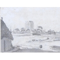 Attributed to Thomas Hearne FSA (British, 1744-1817): 'Wadsworth', en grisaille wash over pencil dra... 