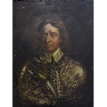 British School (18th / 19th century): a portrait of Oliver Cromwell, half length, partly dressed in ... 