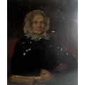 British School (early 19th century): half length portrait of an elderly woman, seated wearing a mob ... 