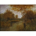 Arthur Massey (British, 19th / 20th century): woodland river, signed and dated 1910 lower right, oil... 