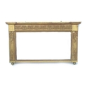 A Victorian gilt framed overmantel mirror, rectangular plate, moulded classical style decoration wit... 