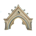 A Victorian Gothic architectural pediment in the style of A. W. N. Pugin, in original polychrome col... 