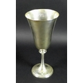 A George V silver goblet, of plain form with knopped stem and circular foot, James Dixon & Sons, She... 
