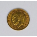 A George V gold half sovereign, 1913.