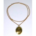 A 9ct gold locket and chain, 15.3g