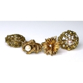 Private Collection-Vintage and Modern design rings: A group of four 9ct gold rings of organic design... 