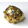 Private Collection-Vintage and Modern design rings: An 18ct gold dress ring of domed form, with latt... 
