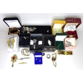 A quantity of vintage and later costume jewellery including a White Ice of London silver and diamond... 