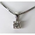 A 9ct white gold and diamond solitaire necklace, the brilliant cut stone of approximately 0.34ct, 2.... 