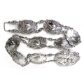 An Edward VII silver christening belt, formed of nine oval plaques each cast in relief with Reynold'... 