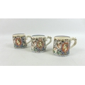A group of three Burleigh Ware Royal commemorative mugs, designed by Dame Laura Knight, two for the ... 