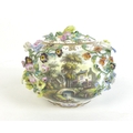 A 19th century Minton porcelain encrusted polychrome vase and cover, circa 1830, decorated all over ... 