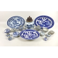 A group of South East Asian blue and white porcelain, including a Chinese lidded dragon pot and cove... 