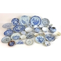 A collection of twenty nine 18th century Chinese porcelain, including a Qianlong brush pot of with w... 