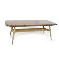 An Ercol beech and elm coffee table, circa 1960, the surface of rectangular form with rounded corner... 