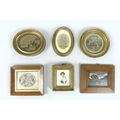 A group of six miniature pictures, comprising three 19th century watercolours, one of a little girl ... 