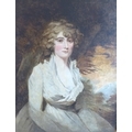 British School (19th century): a half length portrait of a lady, after the portrait of Mrs H. W. Lau... 