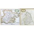 After Robert Morden (British, 1650-1703): two 17th century hand coloured maps, 'Essex', 35 by 41cm, ... 
